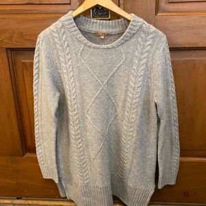 Cashmere cable knit tunic sweater